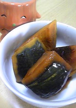 レンジで簡単！ほろ酔いかぼちゃ煮①-レシピのメイン写真