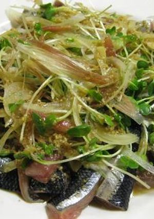 秋刀魚の胡麻ニンニク醤油サラダ-レシピのメイン写真