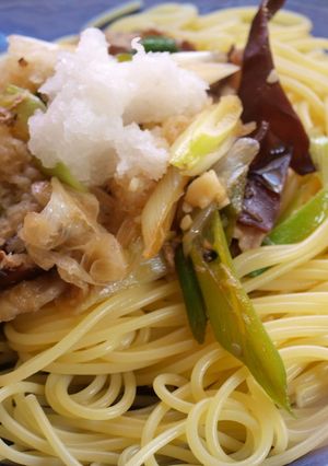 おろし大根de豚バラ長葱ポン酢パスタ 1-レシピのメイン写真