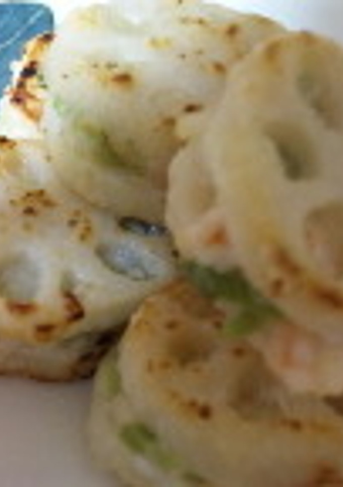 れんこんのエビはさみ焼き-レシピのメイン写真