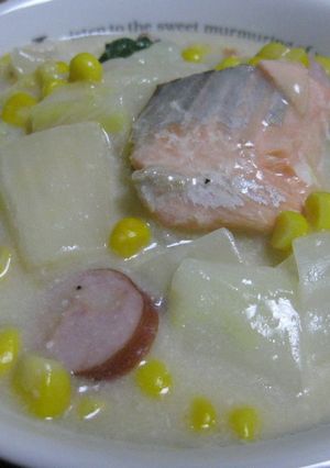 鮭と白菜のクリーム煮込み-レシピのメイン写真