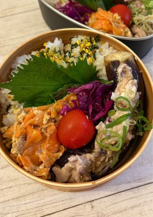 簡単レンチン♡お茄子の豚肉ハサミ蒸し-レシピのメイン写真