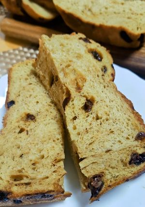 ★オーツブランミックスのレーズン食パン♪-レシピのメイン写真