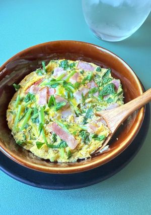 豆苗とハムのレンジで簡単激旨！中華卵-レシピのメイン写真