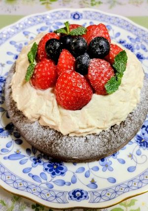 Xmasメニュー簡単！苺ガトーショコラ-レシピのメイン写真