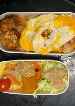 レンジ簡単キムチデミ味オムライス弁当-レシピのメイン写真
