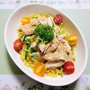 夏！ささみのバンバンジー冷やし麺簡単タレ