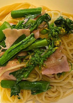 アスパラ菜とベーコンのパスタ-レシピのメイン写真