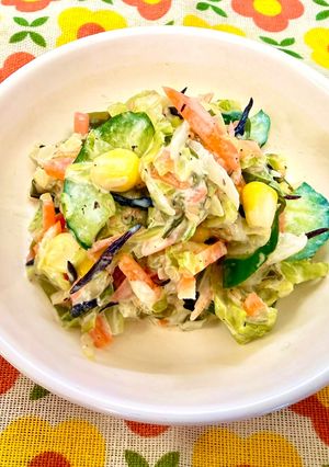 野菜と海藻のごまマヨサラダ-レシピのメイン写真