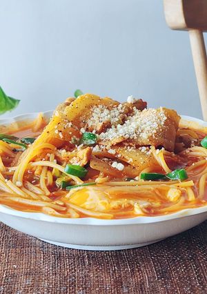 韓国風スープパスタ☆ワンパンで簡単ランチ-レシピのメイン写真