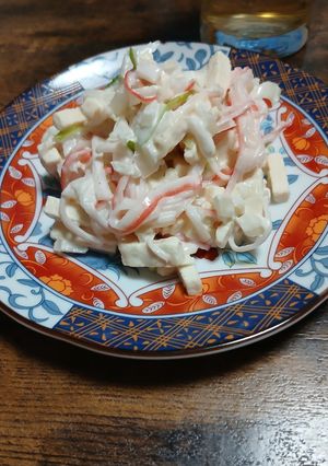 カニカマ高野豆腐玉葱マヨネーズ和えサラダ-レシピのメイン写真
