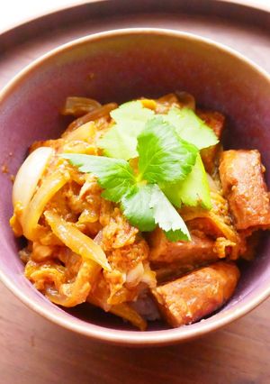 火を使わない！大豆バーグで簡単親子丼風♪-レシピのメイン写真