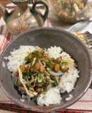 夏にめかぶとしらす、長芋のネバネバ丼