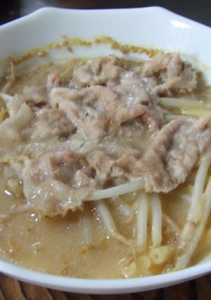 レンジで簡単　豚肉のみそスープパスタ-レシピのメイン写真