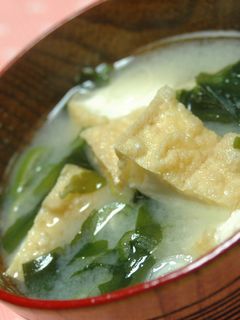 厚揚げとわかめのお味噌汁♡-レシピのメイン写真