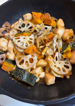 とり肉とカボチャの煮物-レシピのメイン写真