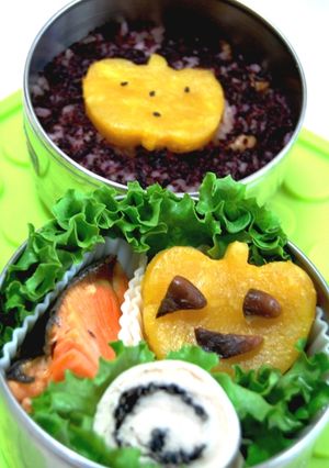 ハロウィン弁当のおかず★かぼちゃの芋もち-レシピのメイン写真