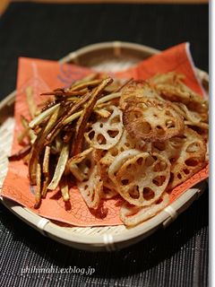 レモン塩で食べる蓮根&ゴボウチップス-レシピのメイン写真