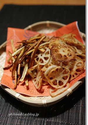 レモン塩で食べる蓮根&ゴボウチップス-レシピのメイン写真