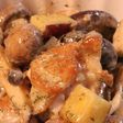 鶏とキノコとサツマイモのクリーム煮