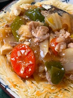 鍋リメイク あんかけ焼きそうめん-レシピのメイン写真