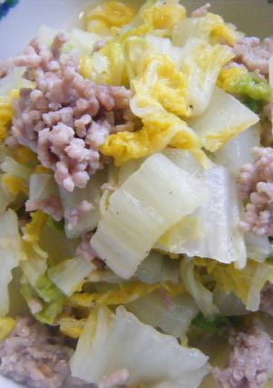 白菜と豚ひき肉の酒煮-レシピのメイン写真