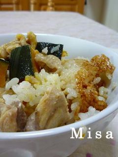 かぼちゃと鶏の炊き込みご飯-レシピのメイン写真