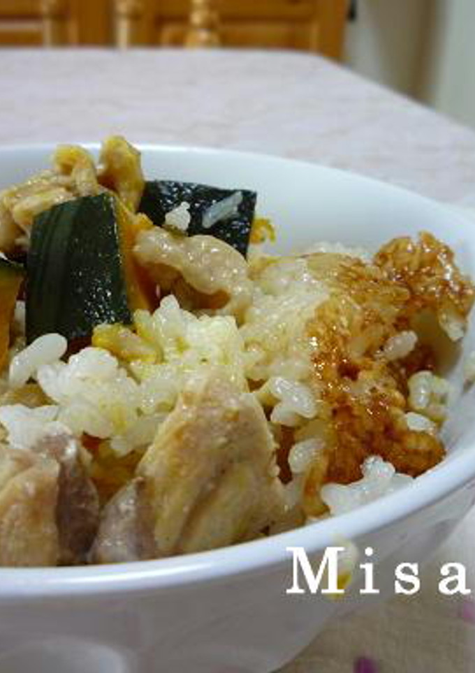 かぼちゃと鶏の炊き込みご飯-レシピのメイン写真
