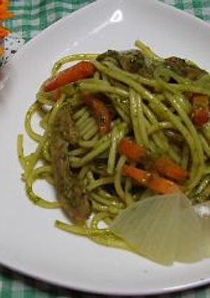 青汁パスタ　カルボラーナ風☆彡-レシピのメイン写真