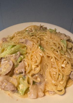 かんたん！クリーミーパスタ豚キャベツ-レシピのメイン写真