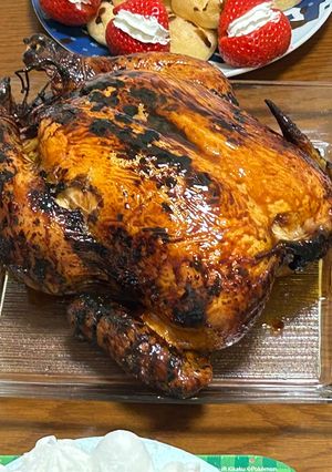 オーブンでジューシー丸鶏のロティサリー風-レシピのメイン写真