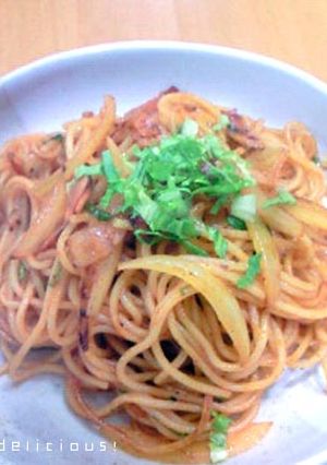 ベーコンとセロリの葉のナポリタン-レシピのメイン写真