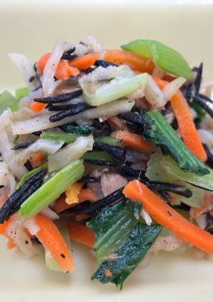 切干大根のしそひじきあえ＃豊明市学校給食-レシピのメイン写真