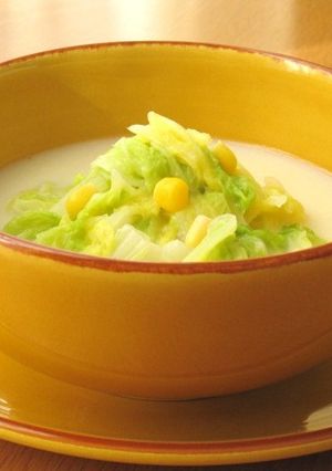 ∮コーン入りღ白菜の中華風豆乳スープ∮-レシピのメイン写真
