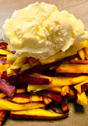 さつまいもフライ〜ハニークリームチーズをのせて〜-レシピのメイン写真