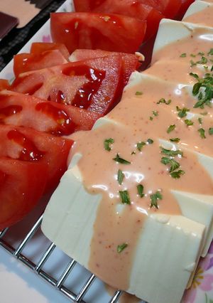 お豆腐とトマト★切るだけ華やかサラダ★-レシピのメイン写真