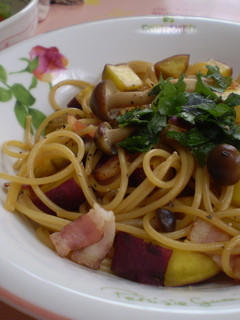 さつまいも☆ベーコン☆きのこの和風パスタ-レシピのメイン写真