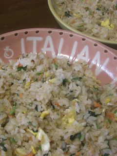 青菜と鮭フレークで炒飯-レシピのメイン写真