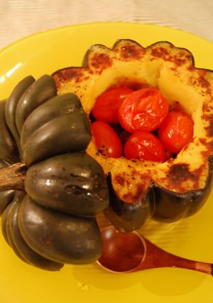 坊ちゃんかぼちゃとプチトマトのグリル焼き-レシピのメイン写真