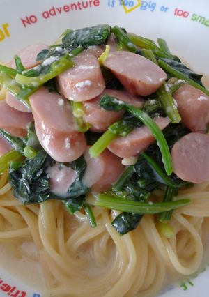 ほうれん草とウィンナーのクリームパスタ-レシピのメイン写真