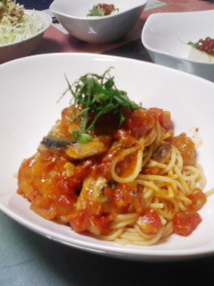 簡単!さんまとトマトのパスタ☆-レシピのメイン写真