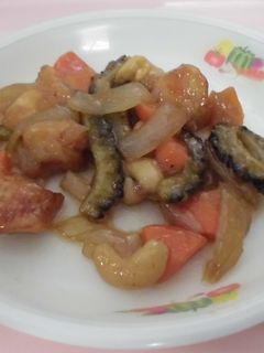 鶏肉とゴーヤの炒め物★宇都宮学校給食-レシピのメイン写真