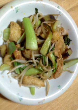 青梗菜と油揚げ　炒め-レシピのメイン写真
