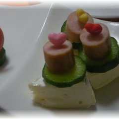 รูปของ おつまみに☆カマンベールのピンチョス♬