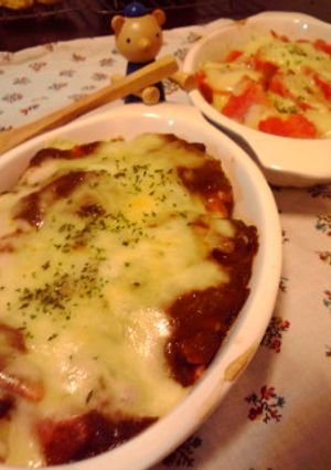 残りカレーで☆ジューシートマトグラタン☆-レシピのメイン写真