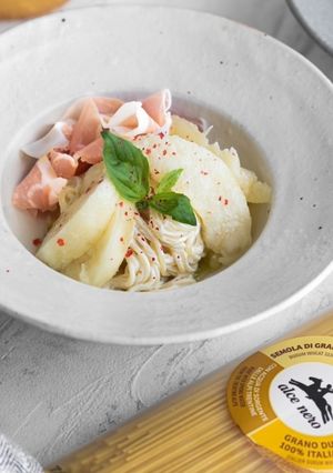 桃とリコッタチーズの冷製クリームパスタ-レシピのメイン写真