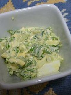 食感がいい水菜卵サラダ-レシピのメイン写真
