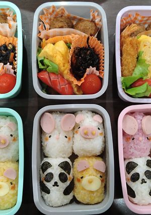 動物さんおにぎり弁当-レシピのメイン写真