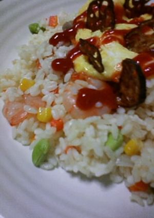 大人オムライス★野菜とエビのピラフ-レシピのメイン写真