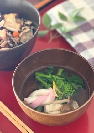 春にピッタリ！菜の花のお吸い物-レシピのメイン写真